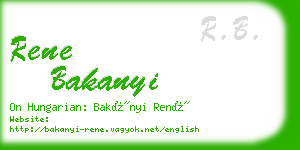 rene bakanyi business card